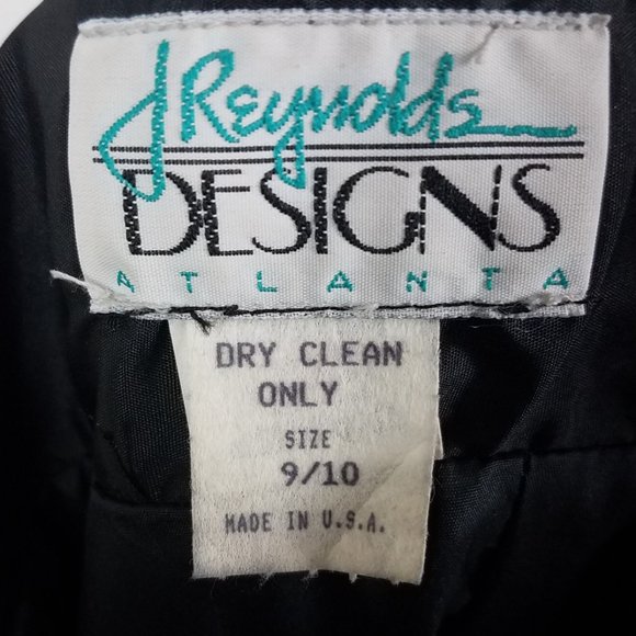 90's Vintage Velveteen Gold Confetti Sequin Evening Gown by J Reynolds Designs - Picture 11 of 11